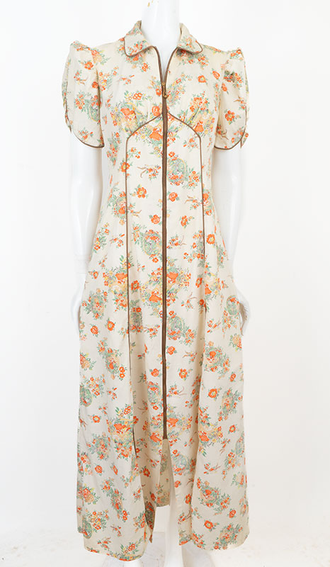 1930s Novelty Print Cotton Day Dress