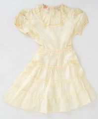 Vintage 1950s Girls White Satin Dress