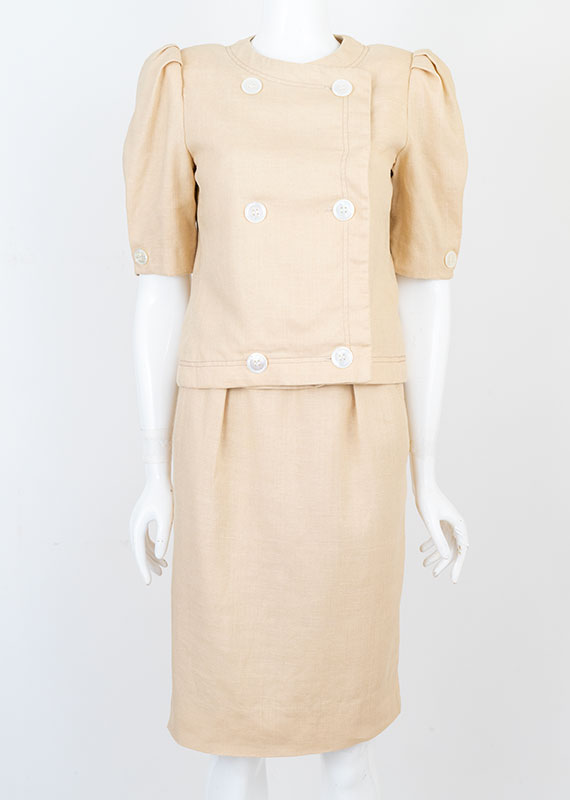 1980s Oscar De La Renta Linen Suit