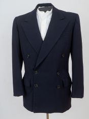 1940s Black Gabardine Double Breasted Sport Coat