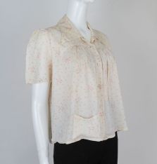 1940s Rayon Calico Pajama Top