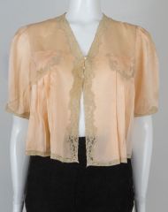 Exquisite 1930s Vintage Silk Bed Jacket