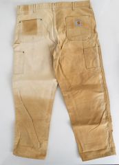 1970s Carhartt Brown Duck Distressed Double Knee Work pants