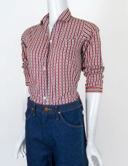 1950s Flannel Novelty Stripe Top