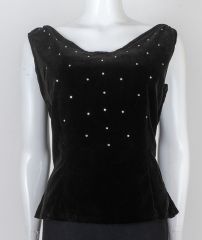 1950s Velvet & Rhinestones Top