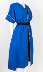 Beautiful Blue Lightweight 1950s Vintage Duster