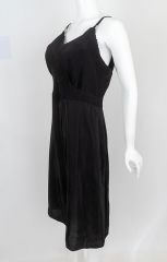 1940s Black Satin Rayon Slip