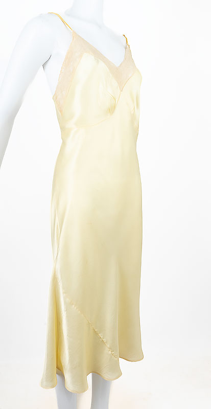 Vintage '40s Yellow Satin Full Slip