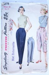 Vintage Slacks and Pedal Pusher pattern