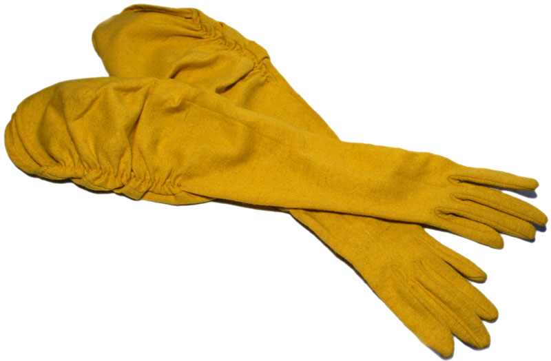 yellow evening gloves