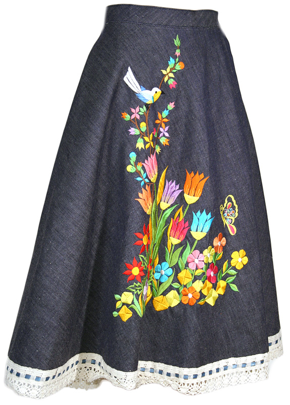 Hippie girl embroidered skirt: Ballyhoovintage.com