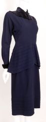 Amazing 1940s Velvet Accented Evening Dress