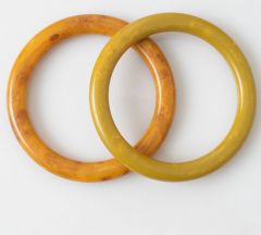 Vintage Bakelite Bangles in Butterscotch and Pea Green