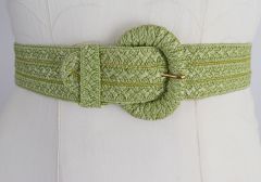1930s Leaf Green Straw Belt