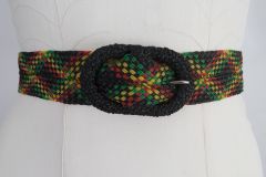1930s Multicolor Woven Wide Belt
