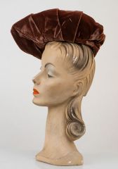 1930s Haute Couture Velvet Beret by Rose Valois