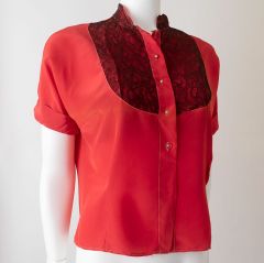 1950s Satin and Lace Blouse